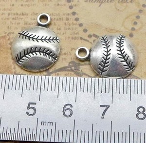 15pcs Tibetan Silver Colleage Baseball Softball Charms Beads Image Is Loading 15pcs Tibetan Silver Colleage Baseball Softball Charms Beads