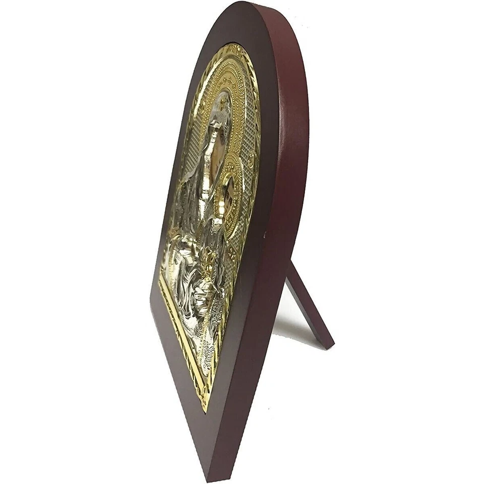 María icono bizantino plata de ley 925 tratada en metal 24x19 - Imagen 2 de 3