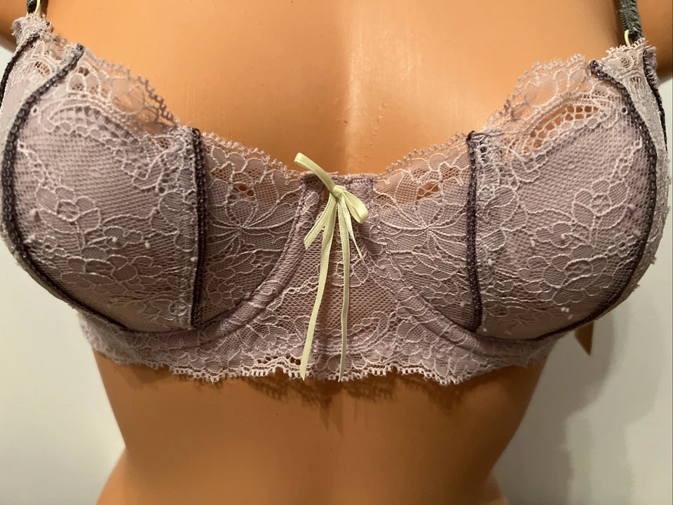 Nuevo con etiquetas Sujetador DKNY Ligero Forrado Semi Transparente Detalle De Encaje Bajo Alambre #453507 Talla 34B Foto 2 de 4