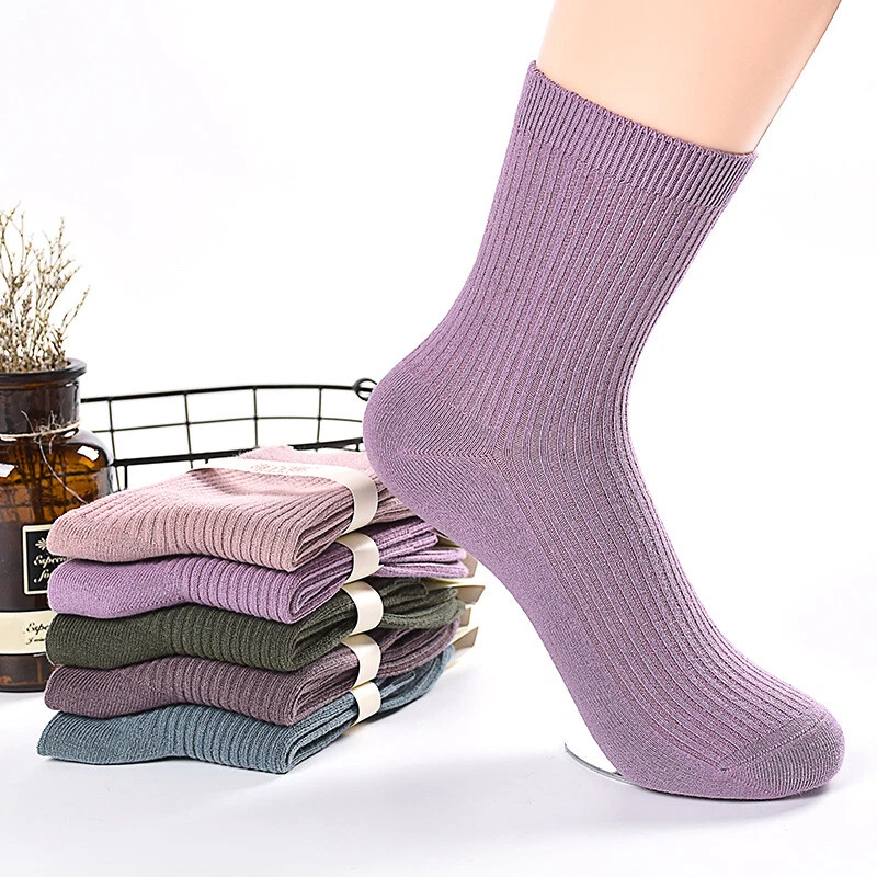 Lote de 5 pares de calcetines de vestir divertidos cálidos de algodón de lujo para dama/mujer Foto 3 de 4