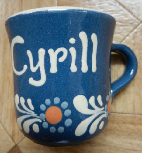 Tasse Becher Kaffee oder Tee mit Henkel - 200 ml - Cyrill mit Blumen - Bild 1 von 9
