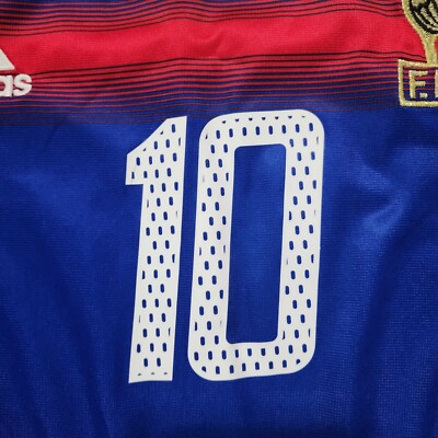 2004 Adidas France Home Soccer Jersey Zinedine Zidane Men L Euro