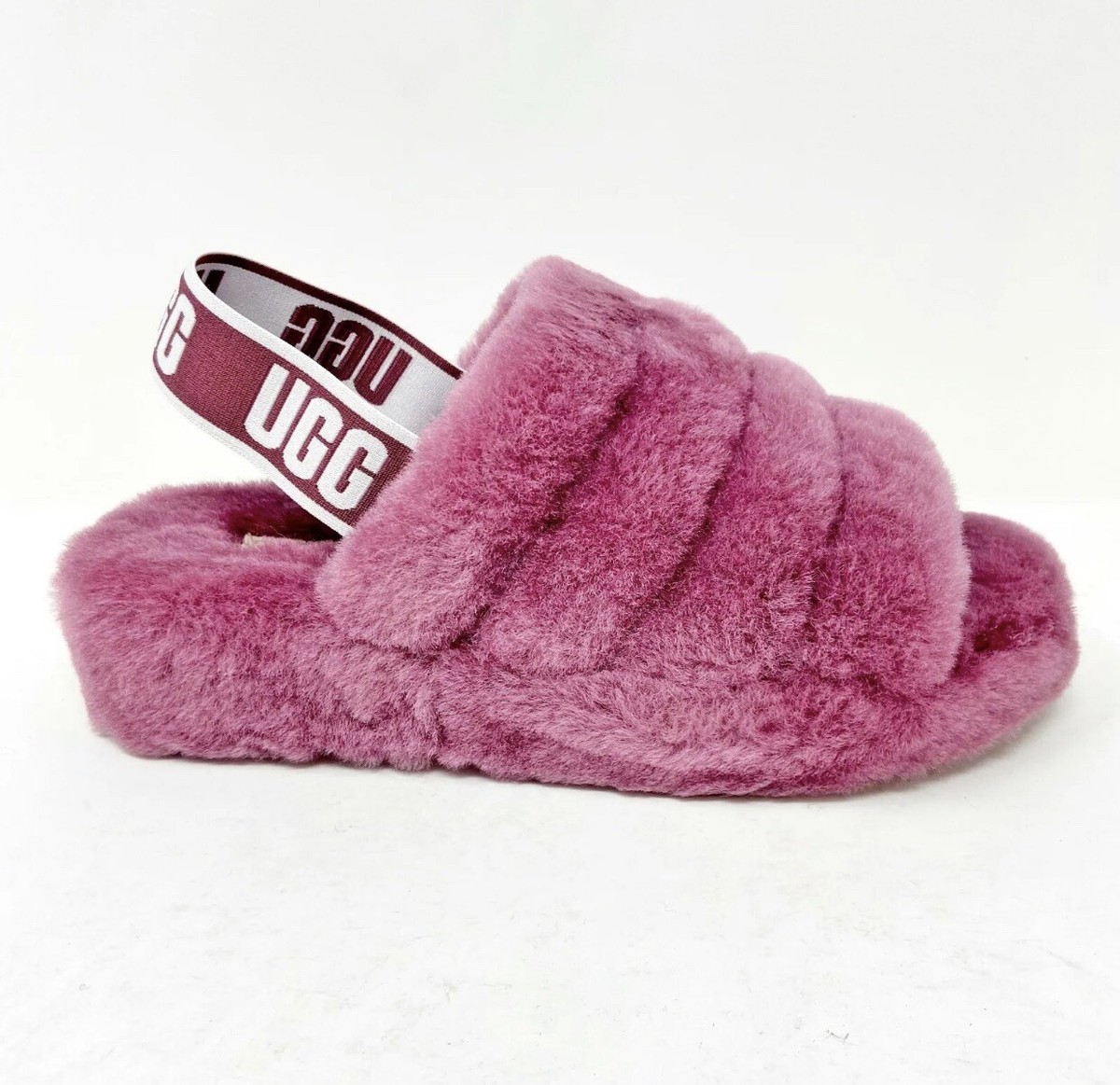 UGG FLUFF YEAH SLIDE BOUGAINVILLE SHEEPSKIN SLIPPERS SLIDES WOMEN
