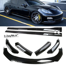 For Porsche Panamera 10-22 Front Bumper Lip Spoiler Splitter Side Skirt Body Kit