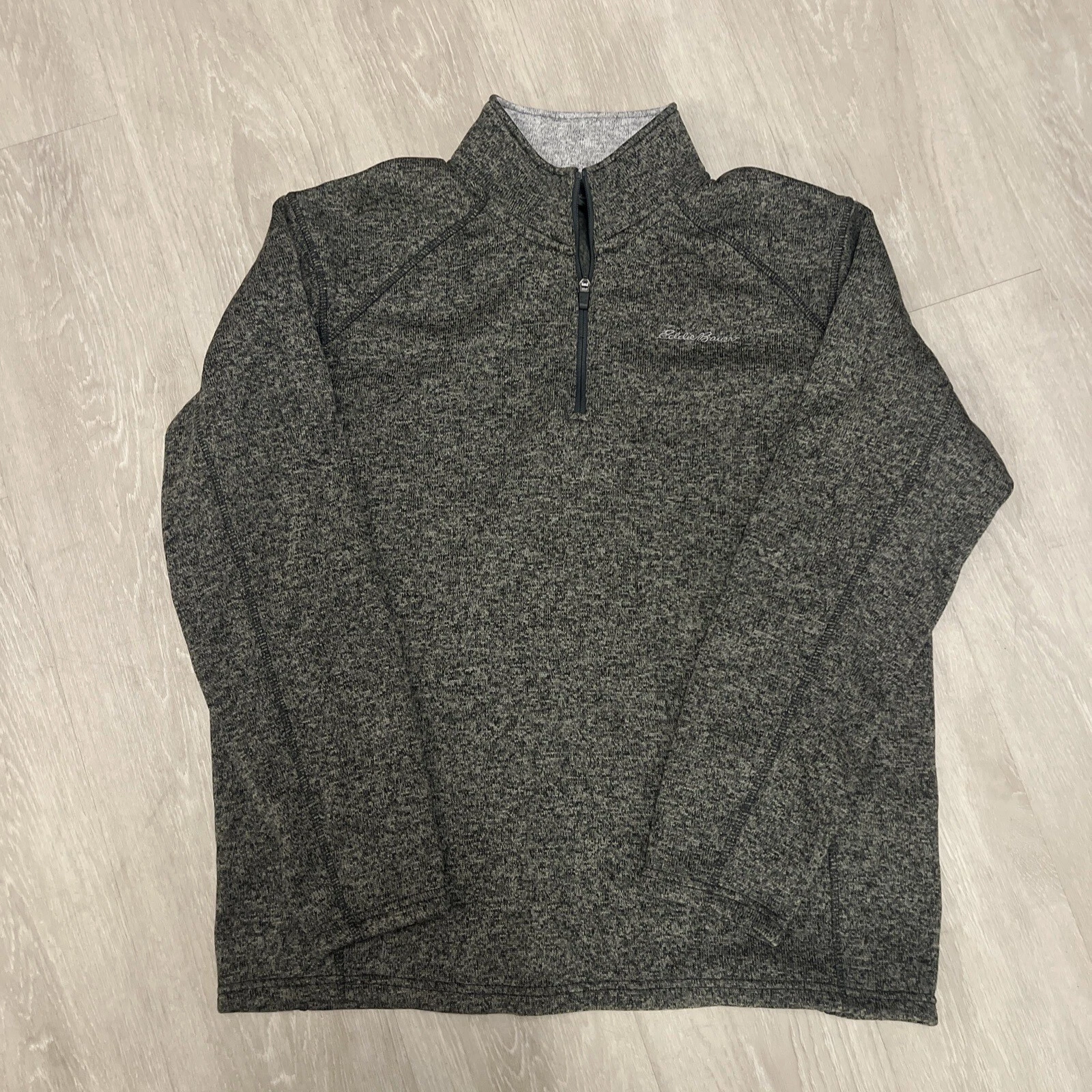 Eddie Bauer Grey fleece 1/4 zip pullover jacket size XL men's