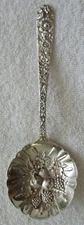 Repousse Kirk Sterling Silver Berry Serving Spoon Fruit Vegetable