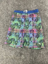 Tommy Bahama Swim Trunks Boys XL 14 16 Board Shorts Blue Floral Lined Logo N248