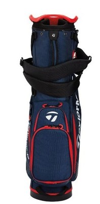 TaylorMade Pro Stand Carry 8-Way Golf Bag Navy/Red w/ Rain Hood