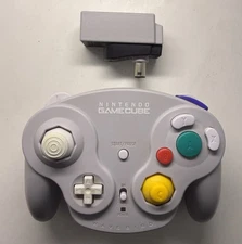 Original Nintendo Gamecube WaveBird Wireless Gray Controller w/ Receiver Tested
