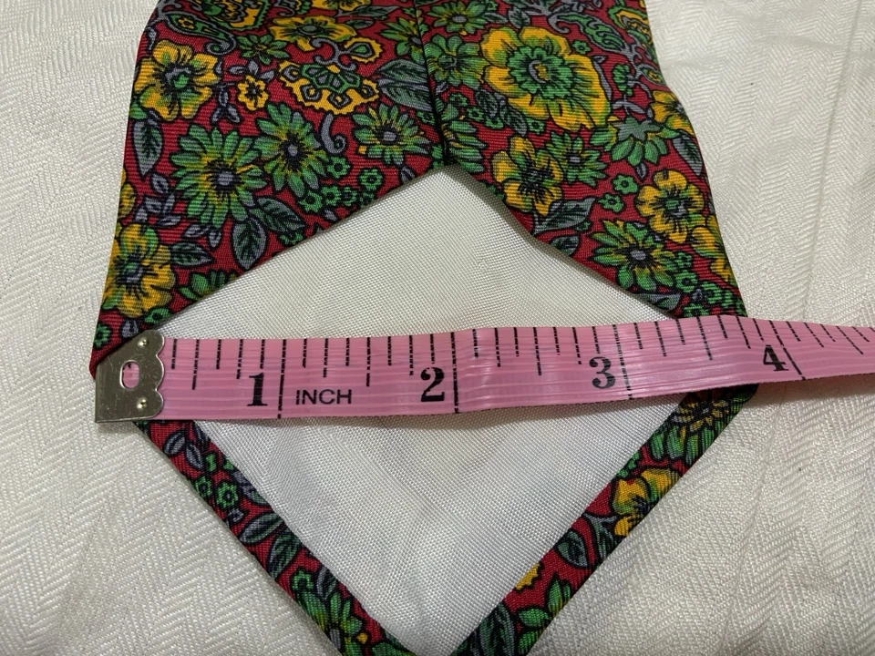 Henry A La Pensée Colourful Flower Silk Print Men Vintage Necktie PEC - Image 4 of 4
