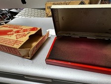 Antyczna poduszka do stempli metalowe etui na stemple podróżne | | 1900