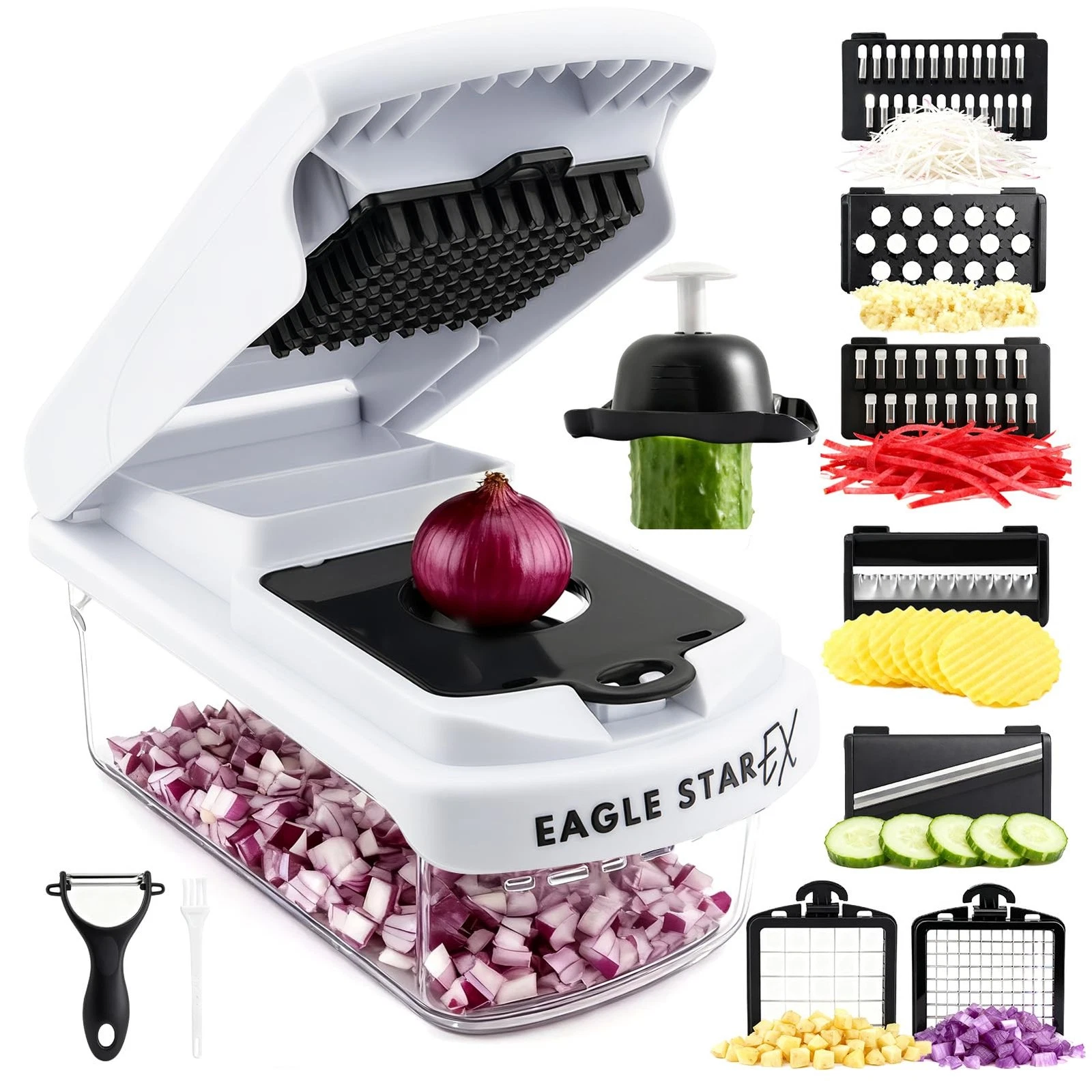 EaglestarEX Vegetable Chopper Mandoline Slicer, Food Veggie Chopper, Cheese G...
