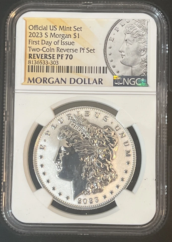 2023 Morgan & Peace Dollars 6 Coin Set FDOI,NGC MS/PR/PF 70 *Morgan-Peace Label - Image 4 of 4