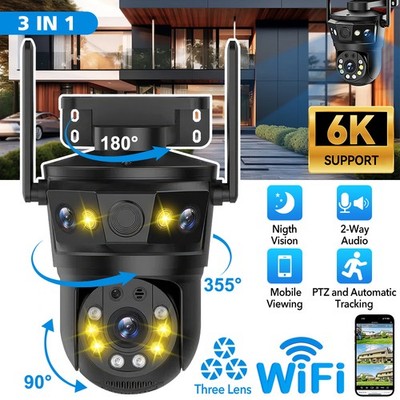 12MP Outdoor FUNK WLAN WIFI IP KAMERA AUßEN Set ÜBERWACHUNGSKAMERA Auto Tracking