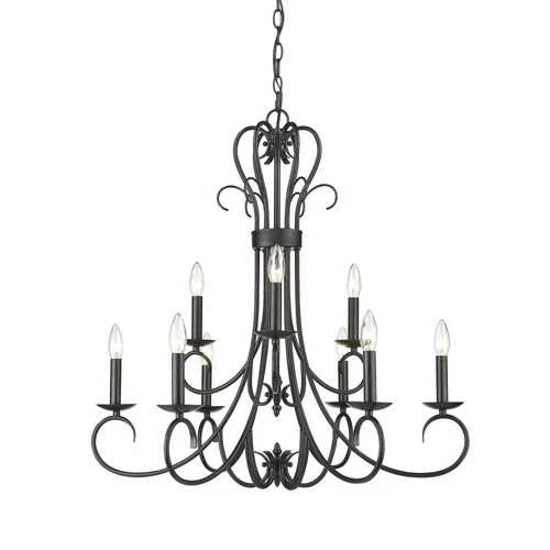 Golden Lighting 8606-CN9 Bronze Homestead 9-Light 28"W Taper Candle Chandelier - Picture 7 of 7