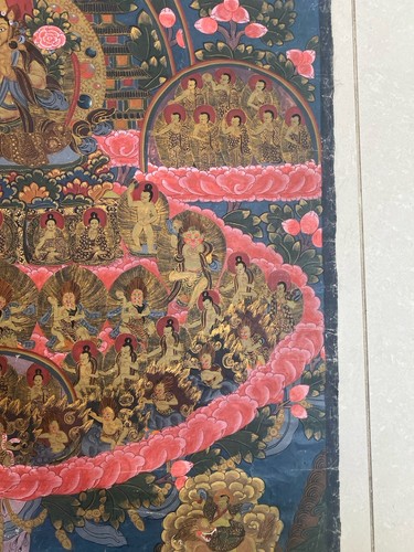 BUDDHA LEBENSRAD MANDALA ORIGINAL HANDBEMALT TIBETISCHES THANGKA - Bild 5 von 19