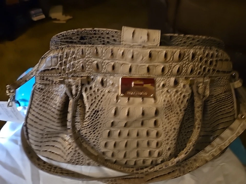 Brahmin Alice Champagne Melbourne Croc en relieve Lthr. Bolso + etiqueta colgante, nuevo con etiquetas (Det.) Foto 2 de 4