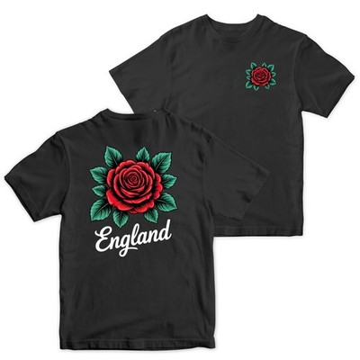 Englische rote Rose Kinder T-Shirt Jungen Mädchen Patriotisch England Tee Supporter Top