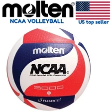 Molten V5M5000-3N Flistatec NCAA Volleyball - Red/White/Blue- PU Microfiber Ball