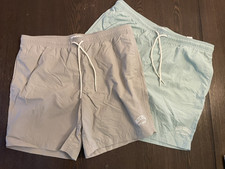 PACSUN 2 PAIR Men's Large Swim Trunks Mesh Lined Draw String Shorts w/ Pockets