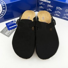 Birkenstock Boston Soft Footbed Suede Clog Unisex Shoes Have Black Narrow/Wide