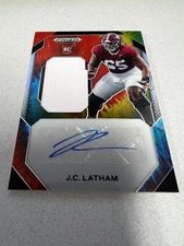 2024 Panini Draft Picks J. C. Latham Jumbo Patch Auto Tie Dye JPA-JLM
