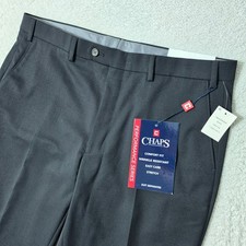 NEW Chaps Dress Pants Mens 36/34 Black WOOL Performance Series Comfort Stretch