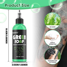 Green Tattoo Soap 4Oz W/ 120Ml Foaming Bottle - Piercing Clean Skin Equipment