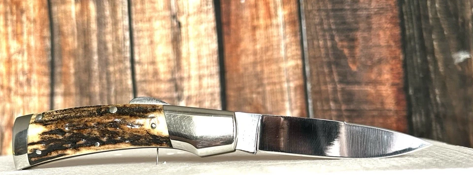 CUSTOM FOLDING KNIFE "JOE ANDERSON" STAG, LOUISVILLE, KY FOLDER - Image 2 of 4