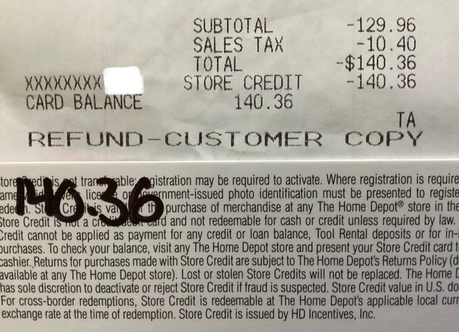 140.36 Home Depot Store Credit Gift Card &  FREE SHIPPING!