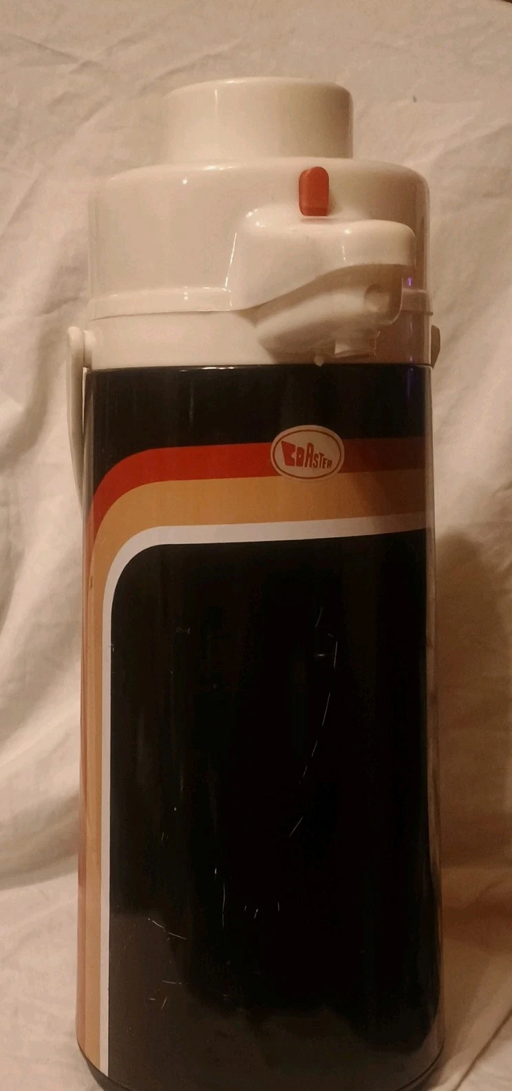 Vtg Coaster Air Pump Pot Drink Dispenser Cooler Thermos Hot Cold Retro Carafe