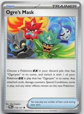 Ogre's Mask 118/131 Uncommon Prismatic Evolutions Pokemon Near Mint