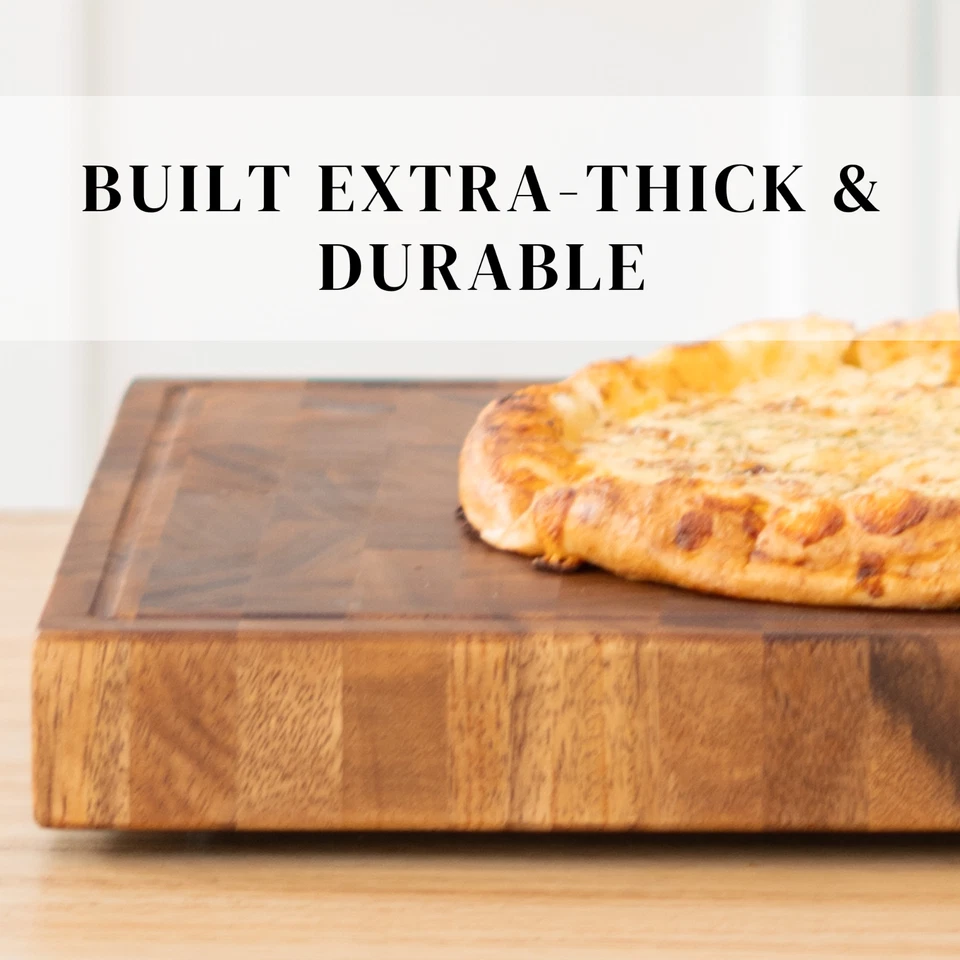 SHUMARU Tropical Walnut End-Grain Wood Cutting Board – 19X12X2" Butcher Block - Image 3 of 4