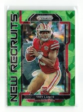 2021 PANINI PRIZM NEW RECRUITS TREY LANCE #NR-3 GREEN ICE RC 49ERS SP