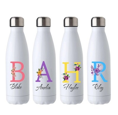 Personalisierte Trinkflasche Thermo Getränk Sport Fitness Thermoskanne beliebiger Name/Initiale
