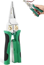 8-In-1 Wire Stripper & Voltage Tester | Multifunctional Electrician Tool with Cr