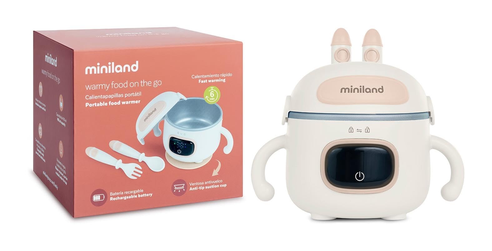 Chauffe-biberon portable Miniland bleu pour voyage et repas de bébé