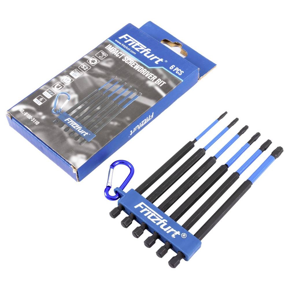 Jeu d'embouts TORX 6100-3110 FRITZFURT 6 pièces avec fonction de retenue mécanique