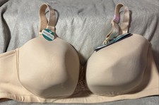 Vanity Fair Style 71380 Full Figure Size 44D Padded Beauty Back Smooth Bra Nude