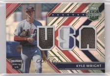 2018 Panini Elite Extra Edition USA Materials Emerald 10/10 Kyle Wright hg6