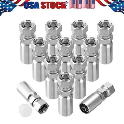 12PCS 3/8'' I.D. Hose x 1/2'' JIC 37° Female Hydraulic Hose End Swivel Fitting Kit