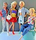 Barbie Doll CLOTHES ONLY Vintage 1980's/ 1990's OOAK Denim Outfits Mod Lot