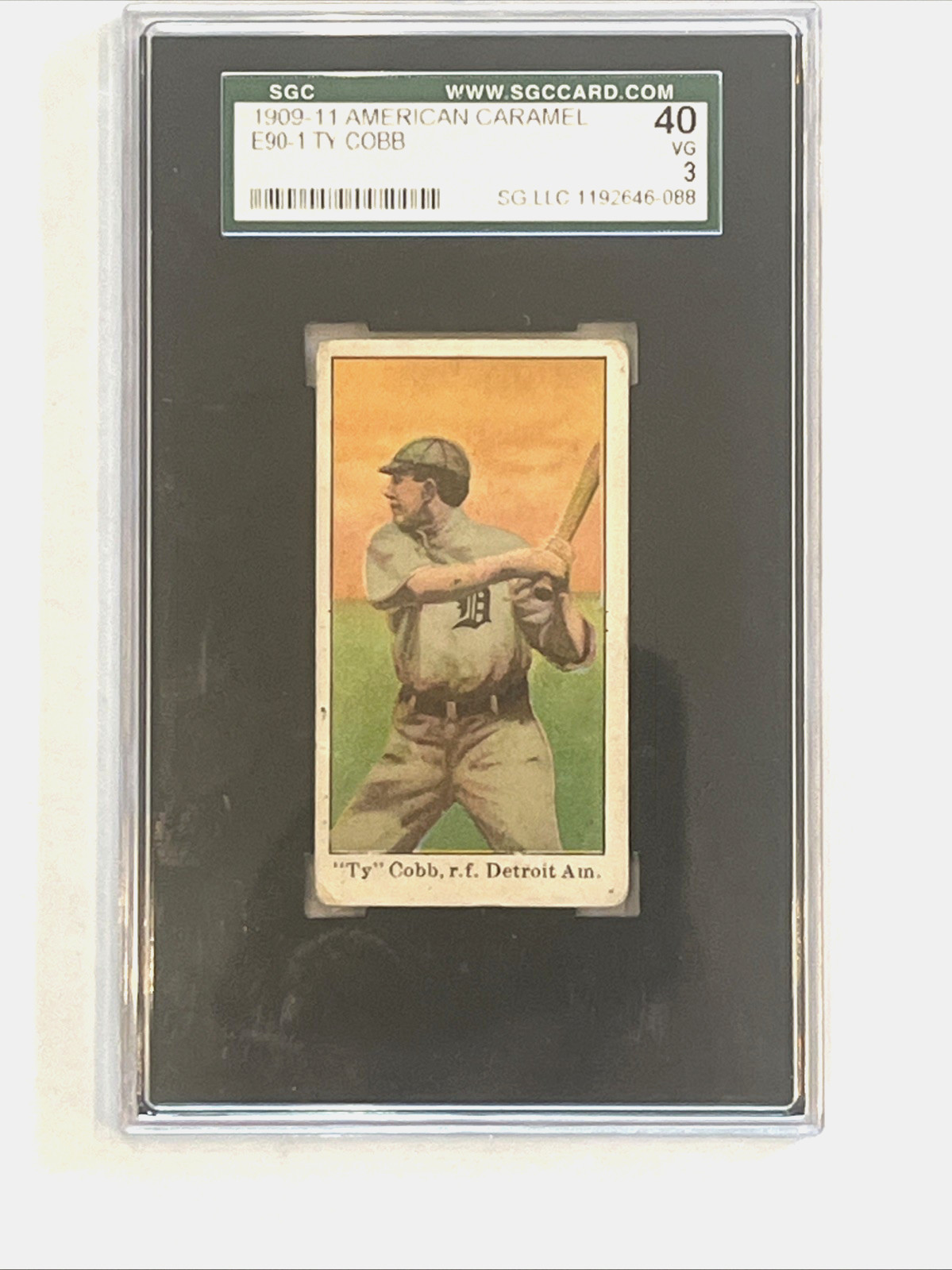 1909 E90-1 Ty Cobb American Caramel Baseball Card Graded SGC 3 VG