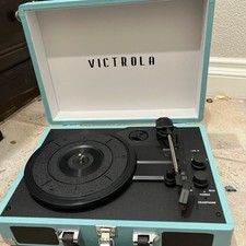 Victrola BT Suitcase Record Player With 3 Speed Turntable - Turquoise