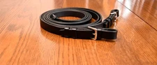 Courbette leather reins flat curb pelham black, 54" buckle end dressage
