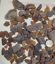 Genuine Sea Glass, Two Pounds, Brown, Amber, bulk Sea Glass Lot 3b