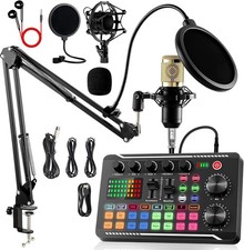 Komplettes Heimstudio-Set, Podcast-Set, Musikmischpult, Kopfhörer BM 800 DHL