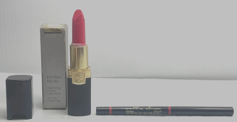 LANCOME Hydra Riche Lipstick CORALITE + LE CRAYON Lip Contour Lipliner CORAIL
