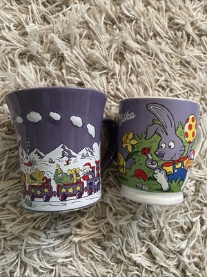 2er Set MILKA Tassen | Osterbecher No. 7 + Weihnachtsbecher No. 4 | TOP Zustand