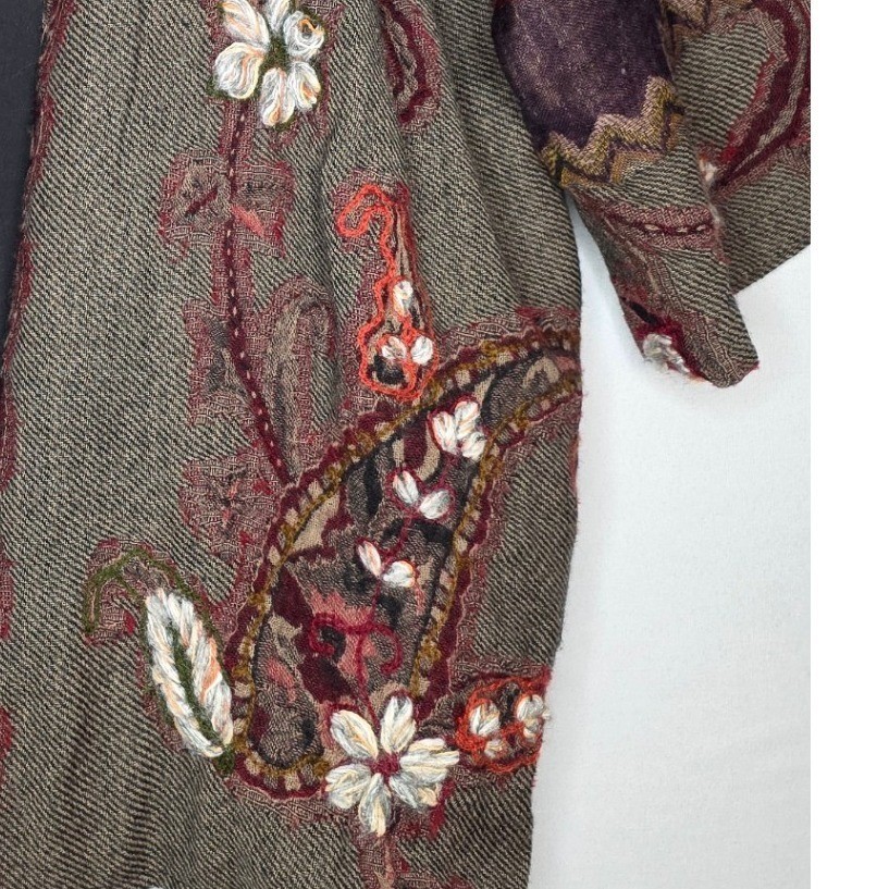 Soft Surroundings Jacket wool patchwork floral em… - image 11